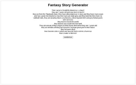 Fantasy Plot Generator .